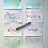 Hand-drawn calligraphy notes