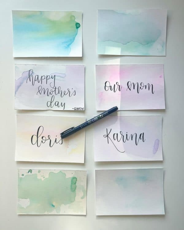Hand-drawn calligraphy notes