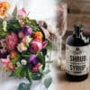 Bouquet by Bloom Sacramento alongside Shrub Syrup made by Burly Beverages