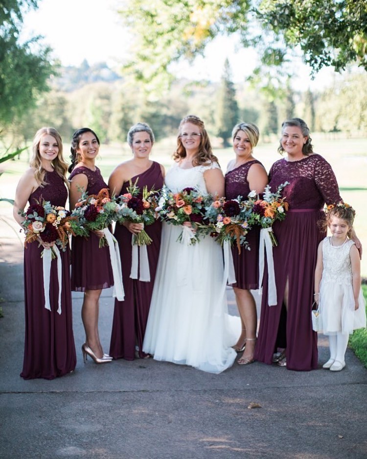 Bridal party with flowers designed by Bloom Sacramento