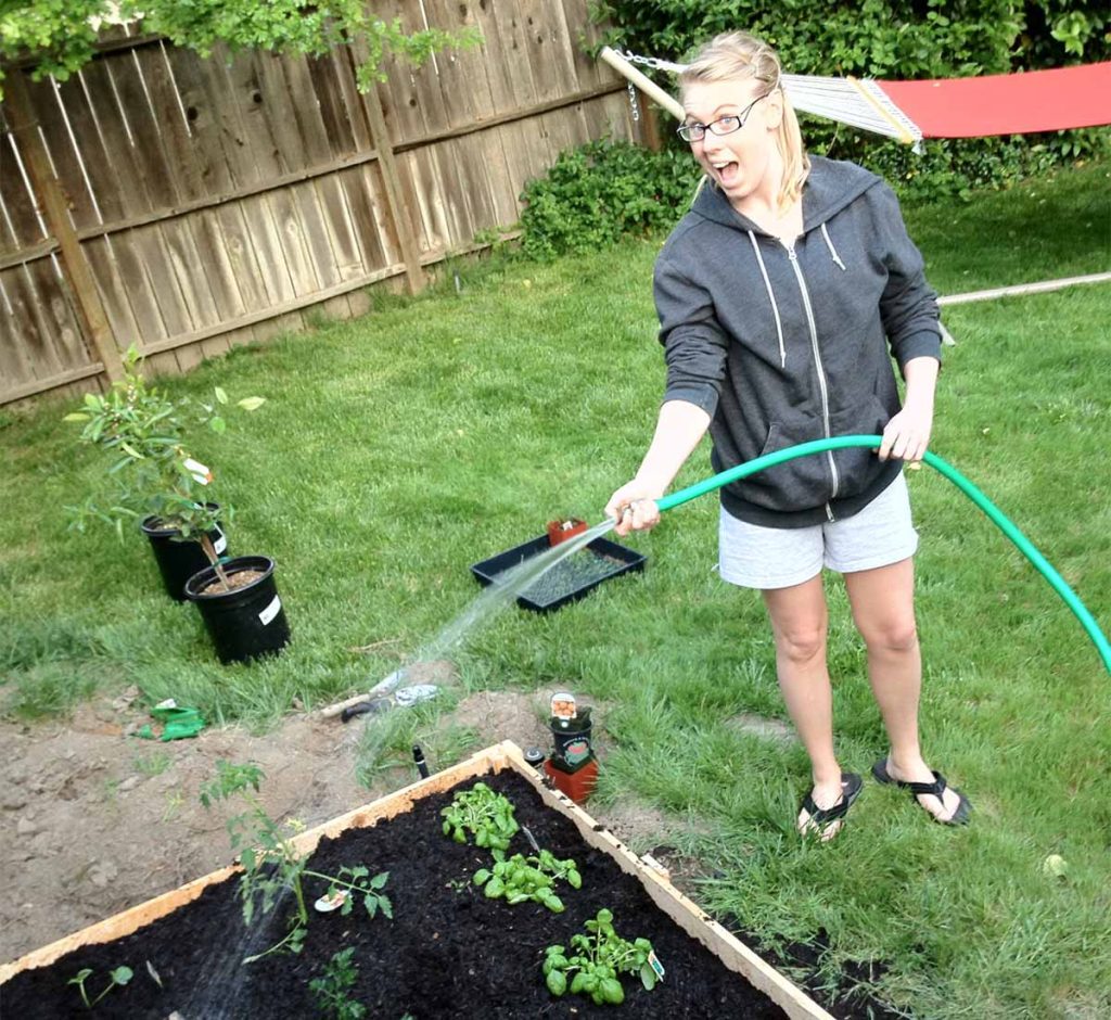 Amanda growing vegetables