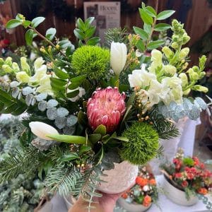 Winter Centerpiece in Vase