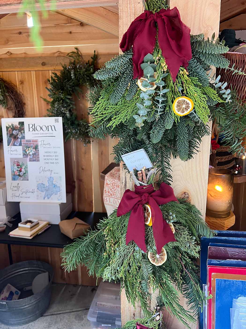 Door hanger on wood wall